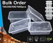 Take away Containers Takeaway Food Plastic Lids Bulk 500ml 650ml 750ml 1000ml