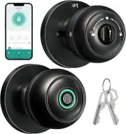 Veise Smart Doorknob, Fingerprint Door Lock with App Control, Smart Lock