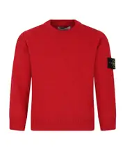 Stone Island Junior Compass Badge Crewneck Jumper 8Y,6Y,14Y,12Y,10Y red