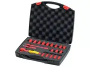Wiha Insulated 1/4in Ratchet Wrench Socket Set 21 Piece inc Case WHA43025
