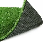 OTANIC Artificial Grass 10SQM Roll 2x5m Synthetic Turf Mat in 12mm Pile Height, Indoor Outdoor Yarn Lawn Plant Rug, DIY Garden Grass Flooring Carpet with Drainage in Oliver Green