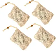 GANAZONO 4Pcs Drawstring Soap Foaming Bags Multipurpose Facial Cleaning Mesh Net for Handmade Soap Storage Efficient Soap Saver for Bathroom Use