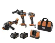AEG 3 Piece 6.0ah Drill, Driver, Grinder Combo Kit A18X3B62B