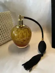 Murano Style Art Glass Perfume Atomiser Bronze Inclusions New Without Tags
