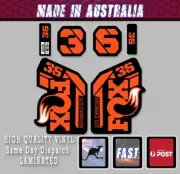 FOX style Performance elite 2021 Fork Decals Stickers ORANGE /black Laminated