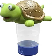 Turtle Chlorine Floater, Floating Irritant Tablet Dispenser for Pools and Hot Tubs, Safe Animal Chlorinator Decoration to Garden Spa, Hotel, & Backyard Swimming 8.27x9.06 Inches