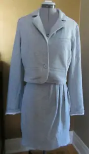NWT See by Chloe Blazer and Skirt Gray 100% Cotton Suit Set Size 8