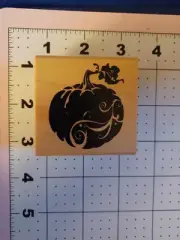 Rubber Wood Mount Stamp Halloween Inkadinkado Pumpkin patch vine Thanksgiving
