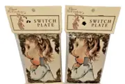 2 Light Switch Plates Decorative Praying Girl cover Hand Crafted Nursery NEW two