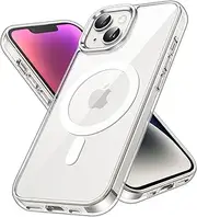 JETech Magnetic Case for iPhone 14 Plus 6.7-inch Compatible with MagSafe Wireless Charging, Shockproof Phone Bumper Cover, Anti-Scratch Clear Back (Clear)