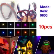 10pcs Micro SMD LED 0402 0603 Pre-Soldered Light 3V Model Wired Railway LEDs