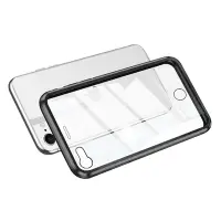 在飛比找Yahoo奇摩購物中心優惠-iPhone SE2020 金屬全包雙面9H鋼化玻璃磁吸手機