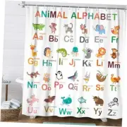 Alphabet ABC Learning Shower Curtain for Kids 72"W x 72"L (Pack of 1)