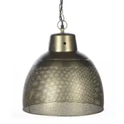 Riva Perforated Iron Dome Pendant Light E27 in Brass/Copper/Zinc (Small/Medium/Large) Zaffero
