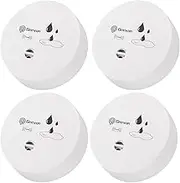 Geevon 4 Pack Water Leak Detectors, 100dB Water Sensor Alarms Flood Detector for Basements, Bathrooms, Laundry Rooms, Kitchens, Garages, and Attics, Water Alarms Battery-Operated (Battery Included)