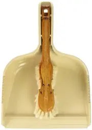 Violin Shape Dustpan And Brush Set For Cleaning, Beige, Made In Italy