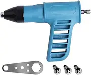 Electric Rivet Gun Adapter, Cordless Drill Adapter, Insert Nut Tool Kit with Rivet Head and Wrench