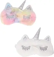 FOMIYES Unicorn Plush Sleep Mask Soft Blocking Light Eye Patches Comfortable Blindfold for Boys and Girls Great for Travel Home Hotel