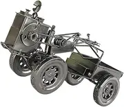 GETAJGHSD Vintage Tractor Sculpture Retro Iron Tractor Model for Home Porch Decor Chic Tabletop Ornament for Living Bedroom Office Present for Collectors