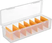 Yardwe Card Organizer Box with Removable Dividers Secure Card Collector Case Multi Functional Storage with Tight Sealing Lid