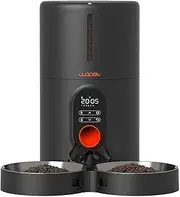 WOPET Automatic Cat Feeders 2 Cats - Timed Cat Feeder with Stainless Steel Bowl, Programmable 1-6 Meals Control, Dual Power Supply, Automatic Pet Feeder for Dogs and Cats