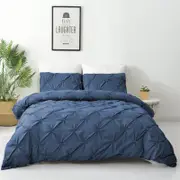 Dreamfields King Single Ocean Diamond Embroidery Pintuck Quilt/Doona/Duvet Cover Set
