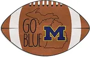 NCAA Michigan Wolverines Football Mat, 20.5" x 32.5", Brown