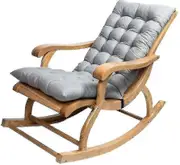 Long Folding Recliner Rocking Chair Cotton Cushion Plush Cushion Bamboo Chair Cushion Wooden Folding Chair High-quality Cushion Gray 1.2 Meters