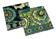 Vera Bradley Mod Floral Blue and Peacock Matchbook Notepad Set