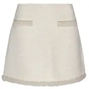 [Self-Portrait] Cream Boucle Pearl Trim Mini Skirt