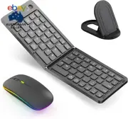 Wireless Bluetooth Keyboard and Mouse Combo,Foldable Keyboard Set, Mini Portable