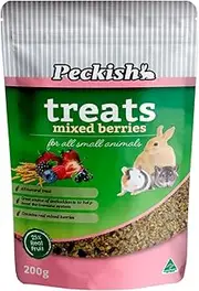 Peckish S.A Mixed Berry Delight 200g, Rich Berry Blend - All Natural Ingredients, Ideal for Guinea Pigs, Mice, Rabbits and Rats, Enhances Immune System Naturally - Perfect for Daily Pet Nourishment.