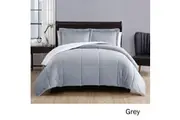 3 Piece Micro Mink Comforter Set Grey Queen