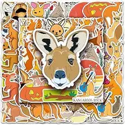 Kangaroo Stickers,50 PCS Kangaroo Vinyl Waterproof Decals for Water Bottles Computer Bicycle Skateboard Luggage Phone Pad Laptop Kids Teens Stickers Pack