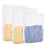 3 pcs Durable Honeycomb Mesh Laundry Bags for Delicates 16" x 19" (2 Large) 1...