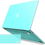 IBENZER Compatible with Old Version MacBook Air 13 Inch Case (2010-2017 Release). Models: A1466 / A1369, Plastic Hard Shell Case with Keyboard Cover for Mac Air 13, Turquoise, A13TBL+1 N