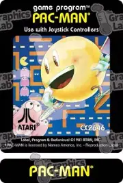 Replacement Game Cartridge Label - PAC-MAN for Atari 2600