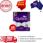 48x Quilton Toilet Paper Tissue Rolls Bathroom 180 Sheets 3-Ply VALUE PACK AU