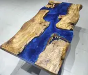 Wood and Epoxy Resin Table Top, Live Edge Epoxy Resin River Table Top, Home Deco