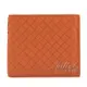 【全新現貨 補12個】茱麗葉精品 BOTTEGA VENETA 113993 經典編織小牛皮八卡短夾.橘現金價$8,800