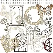 5 Packs Paper Lace Cutouts Vintage Lace Paper Frame Decorative Paper Die-cut Paper Border Multicolored Specialty Paper Lace Doily for Scrapbooking Journaling Card Making Crafts (Fancy)