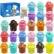 24 Pack Slime kit Butter Slime Macaroon Colors Cake Donut and Fruit Party Fav...