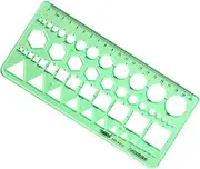 Plastic Green Measuring Templates Geometric Rulers Building Formwork Drawings Plastic Painting Stencils Oval Templates Scale Drafting Tools for School, Office, Building Formwork (Geometry)