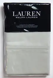 LAUREN by Ralph Lauren SPENCER SET OF 2 STANDARD PILLOWCASES GREY SATEEN NEW