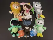 Kitty Gurumi Plushes-Lot of 6- Florence Sadie Regina Gertrude Mildred Doris- New