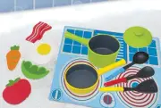 Floating Cookset - Plastic, Red, Blue, Yellow, 8.5 x 11 x 4 inches, Kid