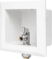 EFIELD Pre-Assembled Dishwasher Outlet Box, 1/2-Inch Push-Fit Inlet Connection with Installed 1/4-Turn Stop Angle Valve, Lead free ,Chrome Plated