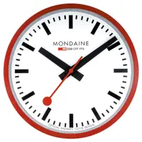 在飛比找PChome24h購物優惠-MONDAINE 瑞士國鐵經典掛鐘-紅