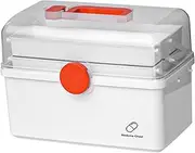harayaa Medical Aid Box First Aid Kits Container Large Capacity Multi Layer Large Medical Care Box Pill Box Storage for Dorms Office, white XL