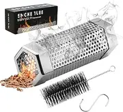 SHIKORI Smoker Tube, Stainless Steel Pellet Smoker Tube for Cold Smoker,5 Hours of Billowing Smoke-for Any Grill or Smoker,with Cleaning Brush (Hexagonal-6 in)
